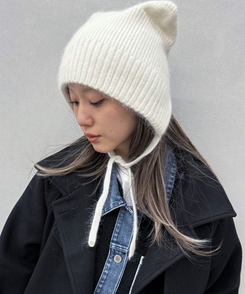 SpRay（スプレイ） ニット帽 ニットキャップ ネコ耳ボンネット