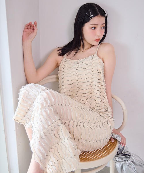 「one after another NICE CLAUP」 キャミソールワンピース FREE ホワイト レディースの画像2