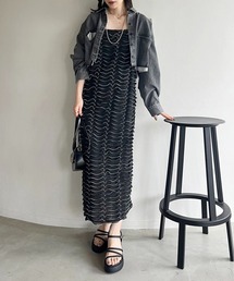 「one after another NICE CLAUP」 キャミソールワンピース FREE ホワイト レディースの画像3