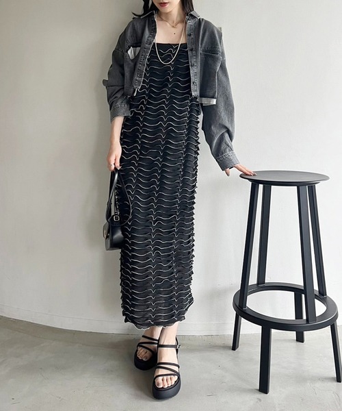 「one after another NICE CLAUP」 キャミソールワンピース FREE ホワイト レディースの画像3