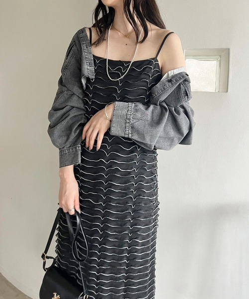 「one after another NICE CLAUP」 キャミソールワンピース FREE ホワイト レディースの画像4