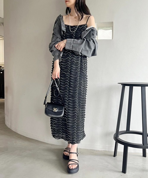 「one after another NICE CLAUP」 キャミソールワンピース FREE ホワイト レディースの画像6