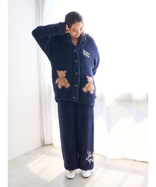 ジェラピケ　スヌーピー フリースパジャマセット ネイビー gelato pique（ジェラートピケ） パジャマ ルームウェア 「HOLIDAY