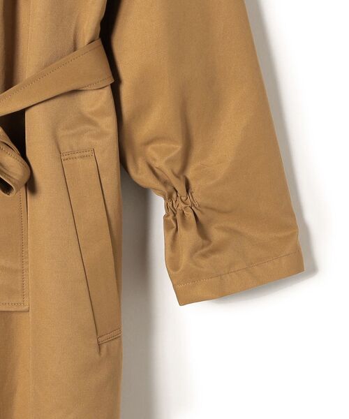 【美品】SHIPS ノーカラー スプリングコート グリーン SHIPS（シップス） ノーカラーコート コート 「手洗い可能 / 撥水加工