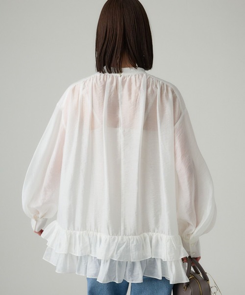 バビロン フリルブラウス BABYLONE BABYLONE（バビロン） ブラウス シャツ シアーフリルブラウス