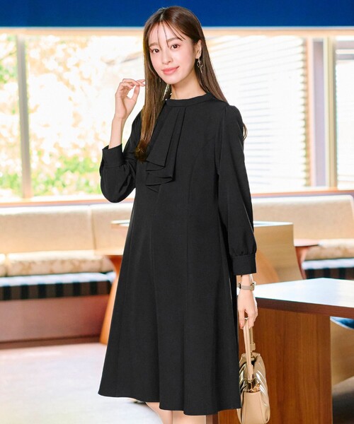 「Tiaclasse」 長袖ワンピース 15号 ネイビー レディース_画像3