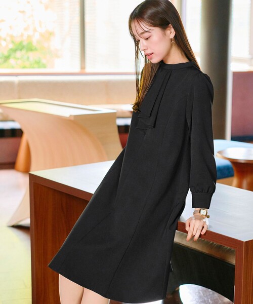 「Tiaclasse」 長袖ワンピース 15号 ネイビー レディース_画像4