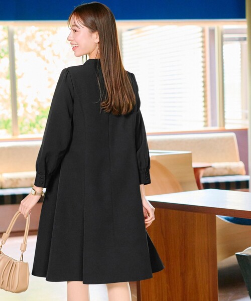 「Tiaclasse」 長袖ワンピース 15号 ネイビー レディース_画像5