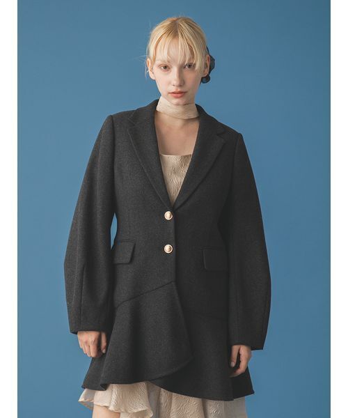 試着のみ♡FURFURツイードコート FURFUR（ファーファー） コート チェスターコート ツイードフレ