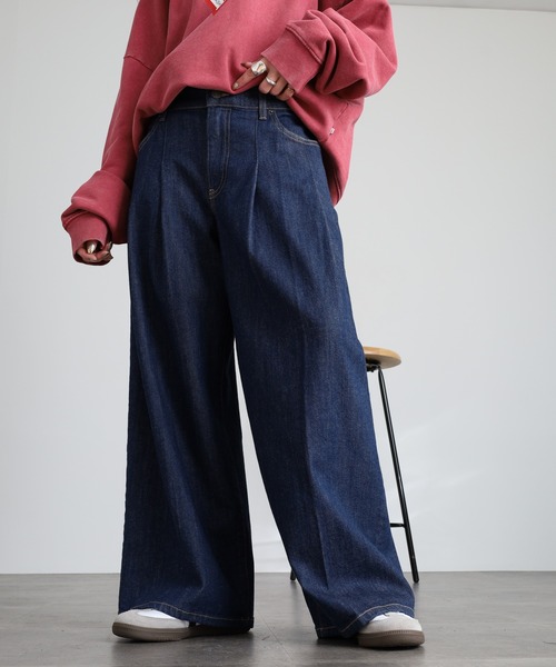 ジーンズ デニム デニムパンツ GUESS JEANS G12 Pleated Extra Wide