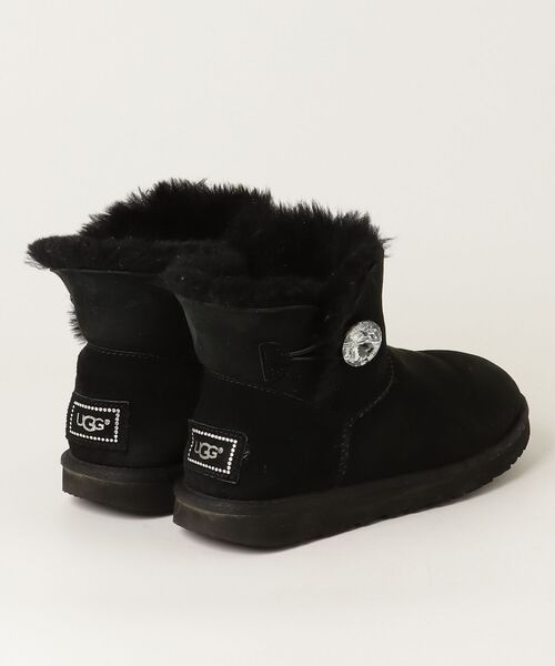 【美品】UGG ブラック ムートンブーツ ファスナー付き24cm レディース 美品】UGG ブラック ムートンブーツ ファスナー付き24cm レディース