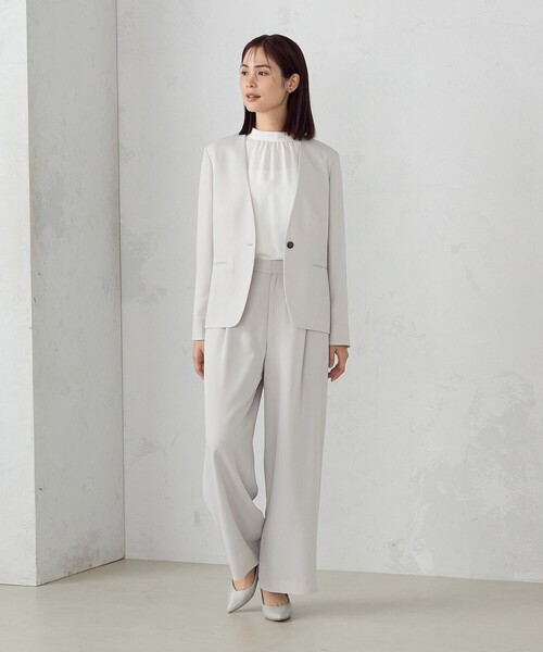 極美品♪ウィムガゼット◆ゲミニー◆TSUBOMIボリュームブルゾン　ノーカラー WEB限定サイズ】【kazumiコラボ】ダブルクロスノースリーブワンピース