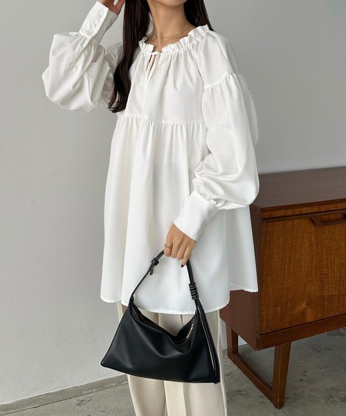 「callautia」 長袖チュニック SMALL ベージュ レディース_画像8