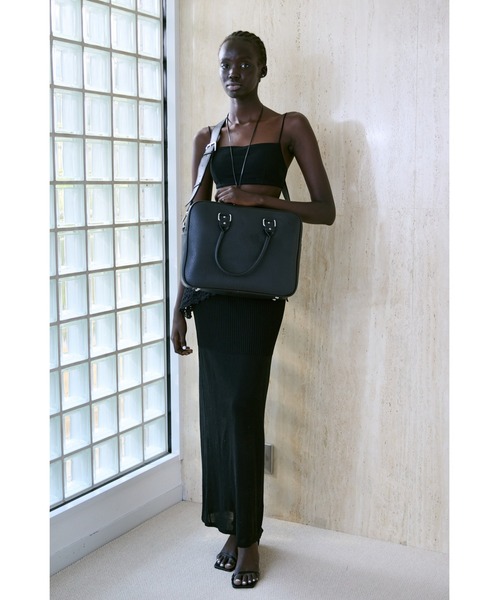 un/neu ボストンバッグ BIGシボ革スクエアボストン / フェイクレザー