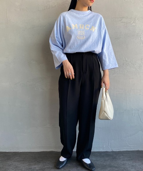 「AMERICANA」 7分袖カットソー ONE SIZE サックスブルー レディース_画像6
