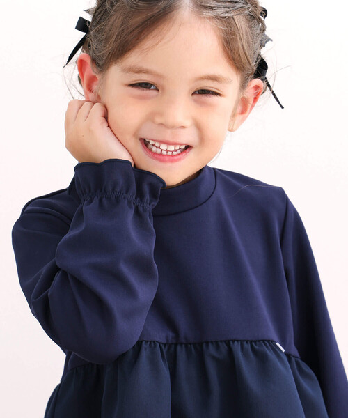 「BeBe Petits Pois Vert」 「KIDS」長袖ワンピース 140cm ネイビー キッズ_画像5