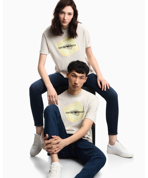 tシャツ 「エンポリオ アルマーニ」Icon Tシャツ インターロックジャージー 刺繍 メンズ レディースの画像