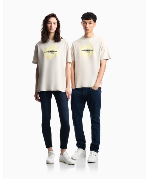 tシャツ 「エンポリオ アルマーニ」Icon Tシャツ インターロックジャージー 刺繍 メンズ レディースの画像