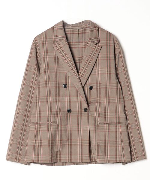 RAGEBLUE（レイジブルー） チェック柄テーラードジャケット M ブラウン