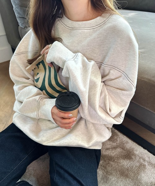 「andme」 「alma design」スウェットカットソー S ベージュ レディース_画像7