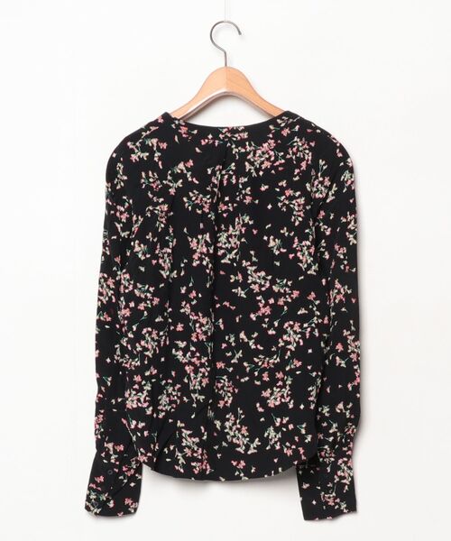 「COMPTOIR DES COTONNIERS」 花柄長袖ブラウス L ブラック レディース_画像2