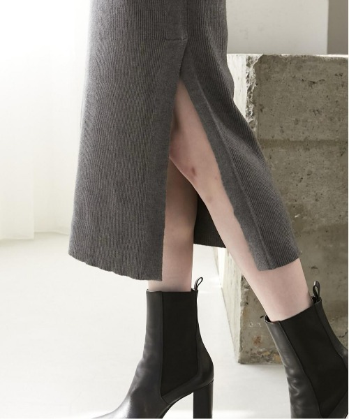 「LA PEAU DE GEM」 ニットワンピース FREE グレー レディース_画像3