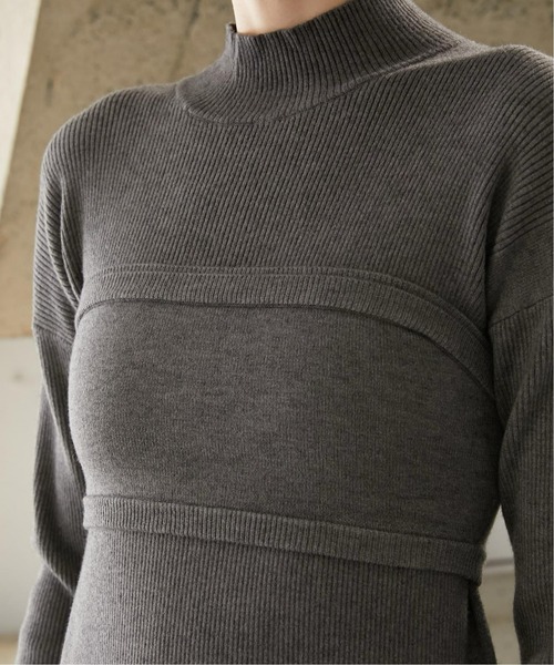 「LA PEAU DE GEM」 ニットワンピース FREE グレー レディース_画像5