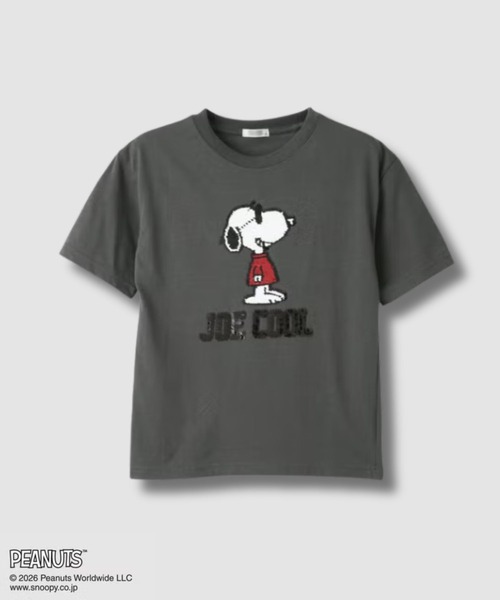 PEANUTS tシャツ PEANUTS JOE COOL リバーシブル スパンコール 半袖T