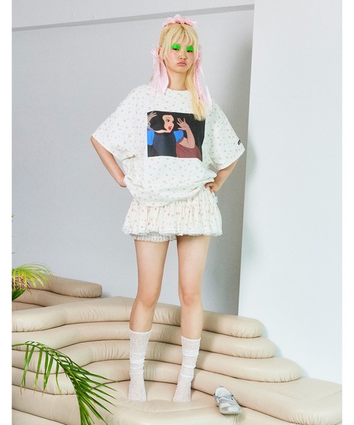 「Little sunny bite」 半袖Tシャツ SMALL ホワイト レディース_画像2