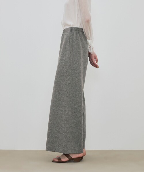 ワイドパンツ パンツ メランジジャージー ワイドリラックスパンツ レディースの画像