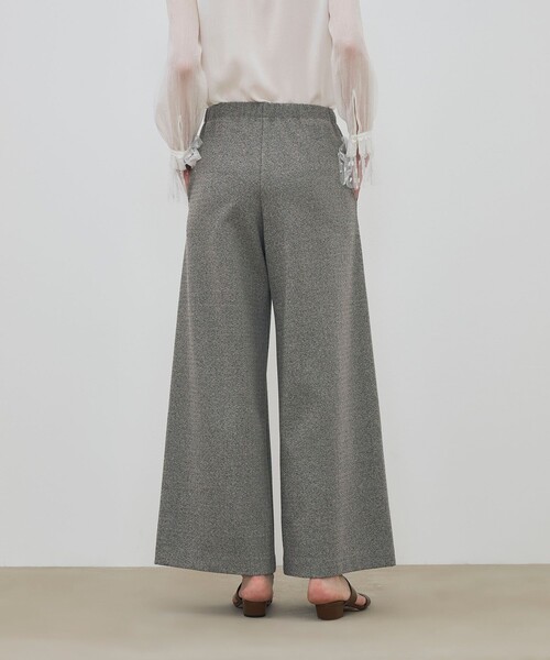 ワイドパンツ パンツ メランジジャージー ワイドリラックスパンツ レディースの画像