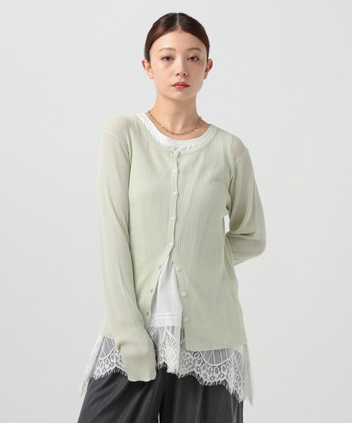 BAYFLOW（ベイフロー） tシャツ レースヘムノースリーブ レディース