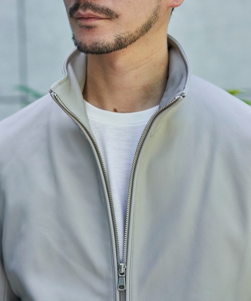 「TETE HOMME」 レザーブルゾン MEDIUM ブラック メンズ_画像5
