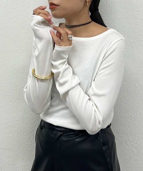 「LOUNGEDRESS」 長袖カットソー FREE グレー レディース_画像3