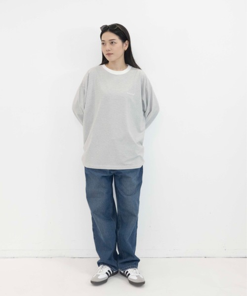 「BROKEN BASE」 長袖Tシャツ LARGE ライトグレー メンズ_画像3