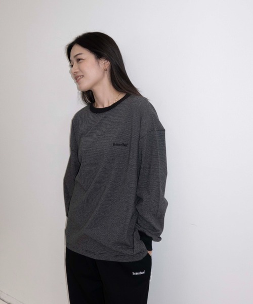 「BROKEN BASE」 長袖Tシャツ LARGE ライトグレー メンズ_画像7