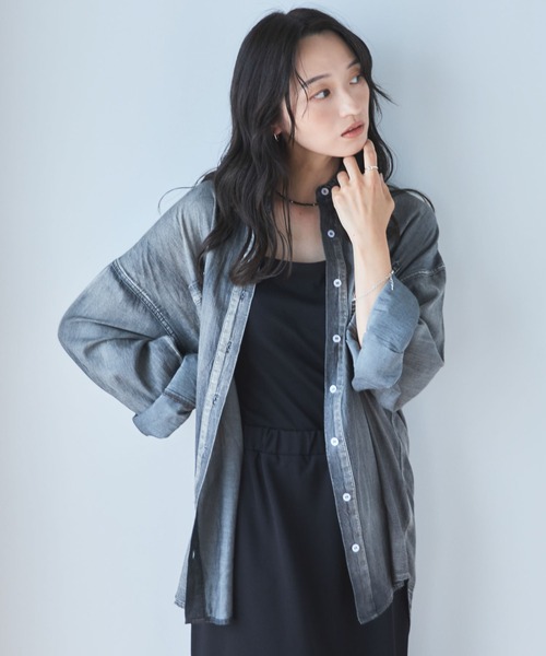 ブラウス シャツ コットンシアーデニムシャツ レディース : ZOZOTOWN
