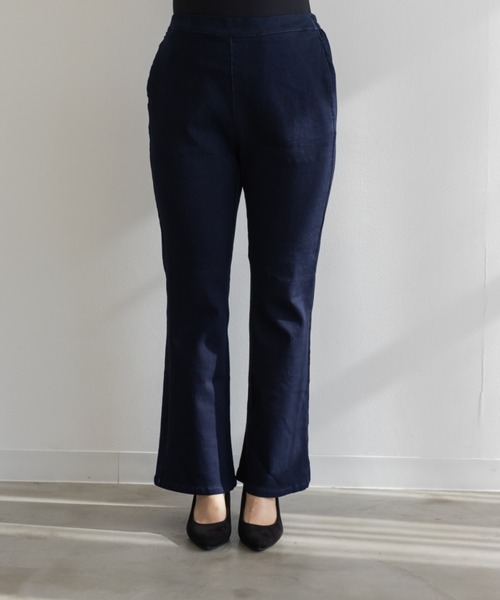 「CLETTE」 ブーツカットデニムパンツ 4L ブルー レディース_画像3