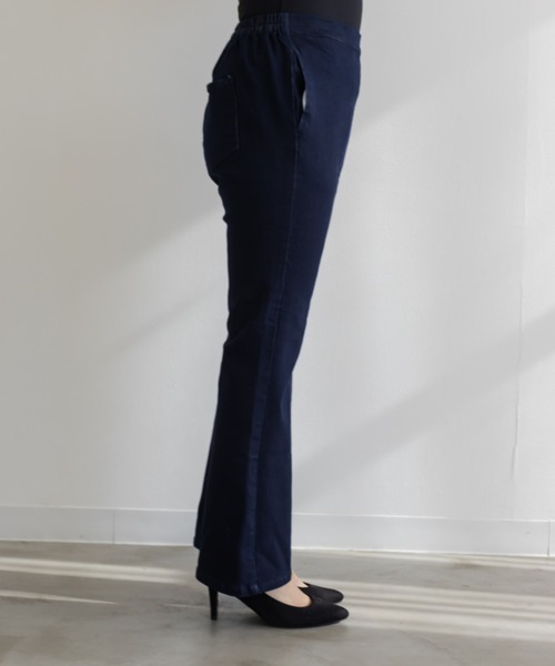 「CLETTE」 ブーツカットデニムパンツ 4L ブルー レディース_画像4