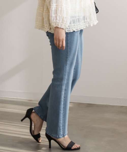 「CLETTE」 ブーツカットデニムパンツ 4L ブルー レディース_画像9