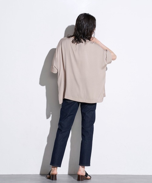 「la.f…」 半袖ブラウス 9号 オレンジ レディース_画像3