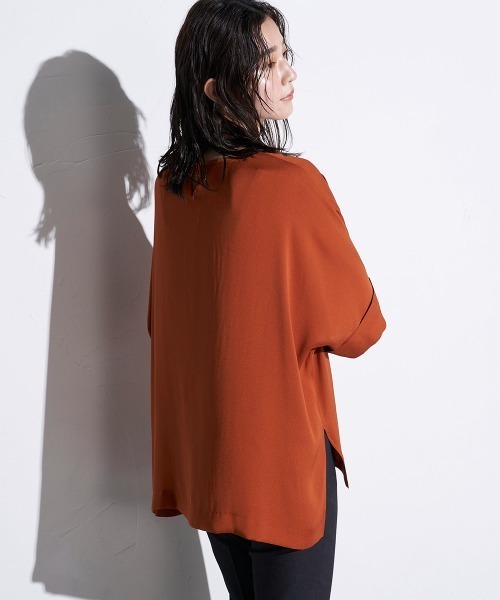 「la.f…」 半袖ブラウス 9号 オレンジ レディース_画像5