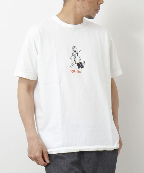 「BARNS OUTFITTERS」 半袖Tシャツ L ベビーピンク メンズ_画像2