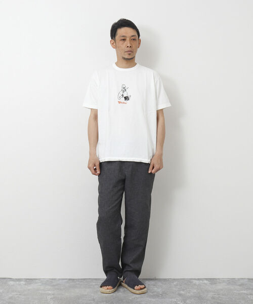 「BARNS OUTFITTERS」 半袖Tシャツ L ベビーピンク メンズ_画像4