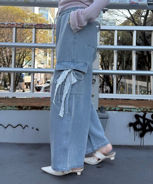 「continuer de NICE CLAUP」 カーゴパンツ FREE ブラック レディース_画像7