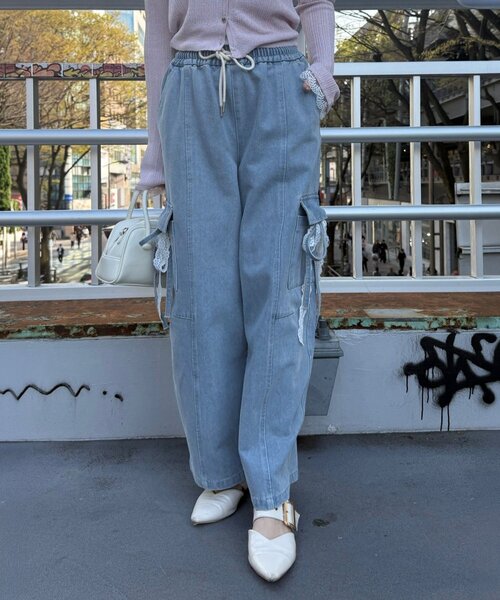 「continuer de NICE CLAUP」 カーゴパンツ FREE ブラック レディース_画像8