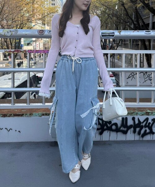 「continuer de NICE CLAUP」 カーゴパンツ FREE ブラック レディース_画像9