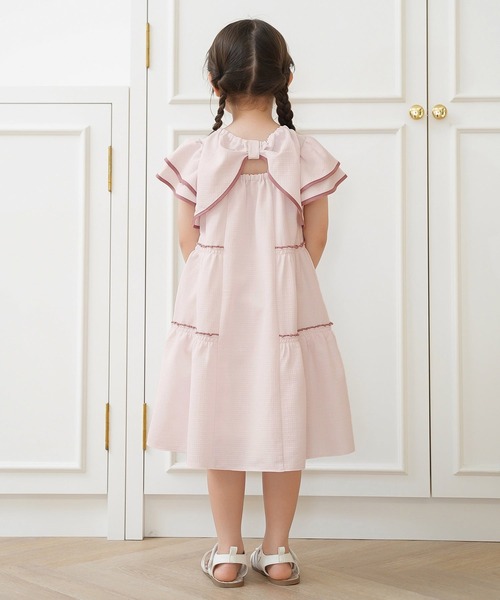 ワンピース vaniller kids バックリボン リラックス ティアード ワンピース le reve vaniller キッズ 子供服 女の子の画像