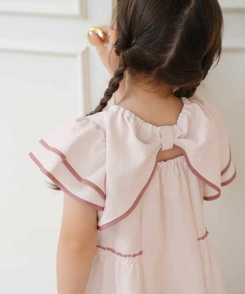 ワンピース vaniller kids バックリボン リラックス ティアード ワンピース le reve vaniller キッズ 子供服 女の子の画像