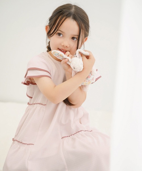 ワンピース vaniller kids バックリボン リラックス ティアード ワンピース le reve vaniller キッズ 子供服 女の子の画像